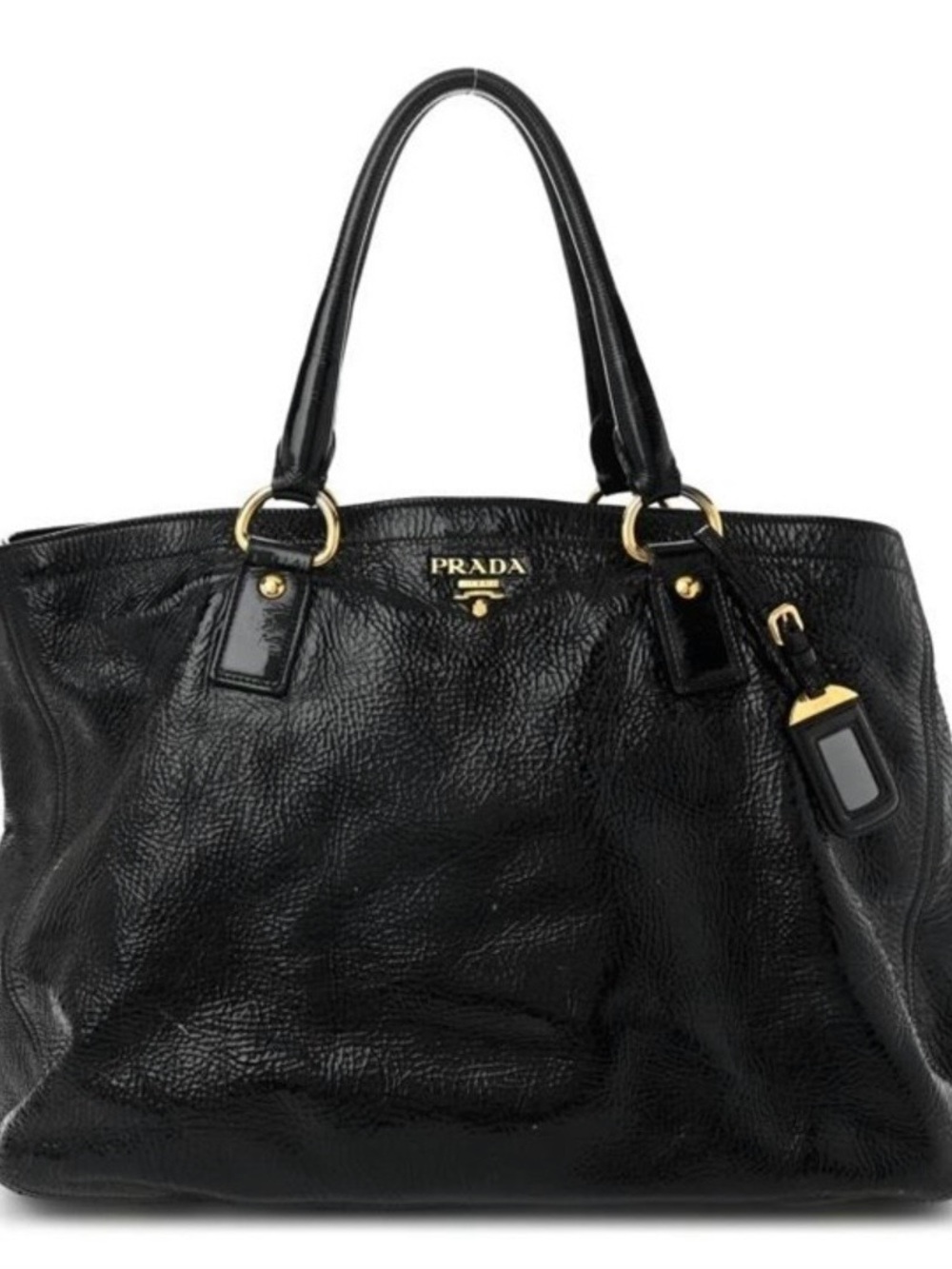 Authentic Prada Naplak Tote Black with Gold Hardware